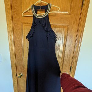 Monsoon Halter Neck Navy Dress